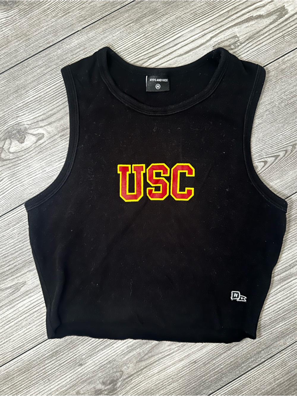 Hype and Vice USC Black Cropped Tank Top